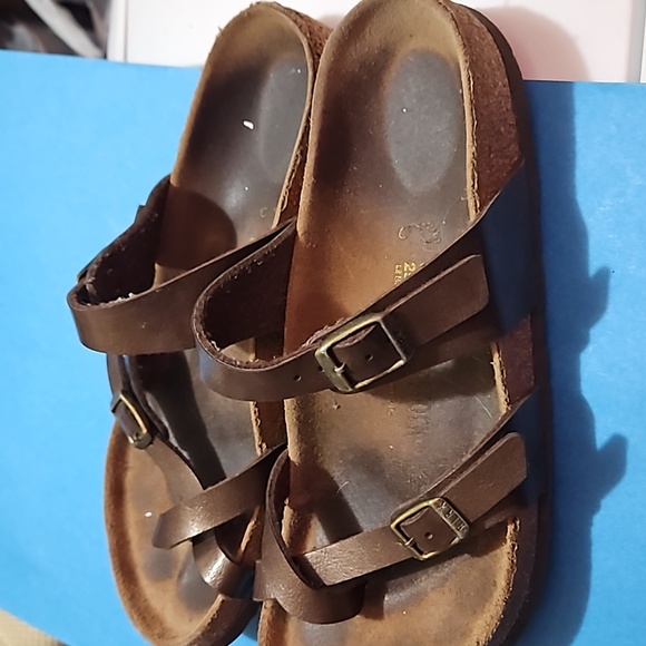 Birkenstock Women Mayari Cross Strap Loop Toe Sandals Flats shoes sz 39/8 - Picture 2 of 8